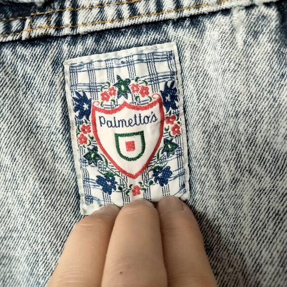 Vintage Palmettos Shorts Sz 10 High Rise Acid Wash Distressed Pleated Denim - Picture 5 of 9